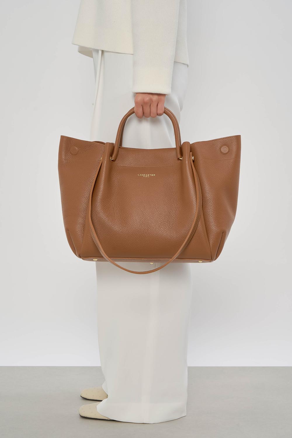 très grand sac cabas épaule - foulonné double louisa 